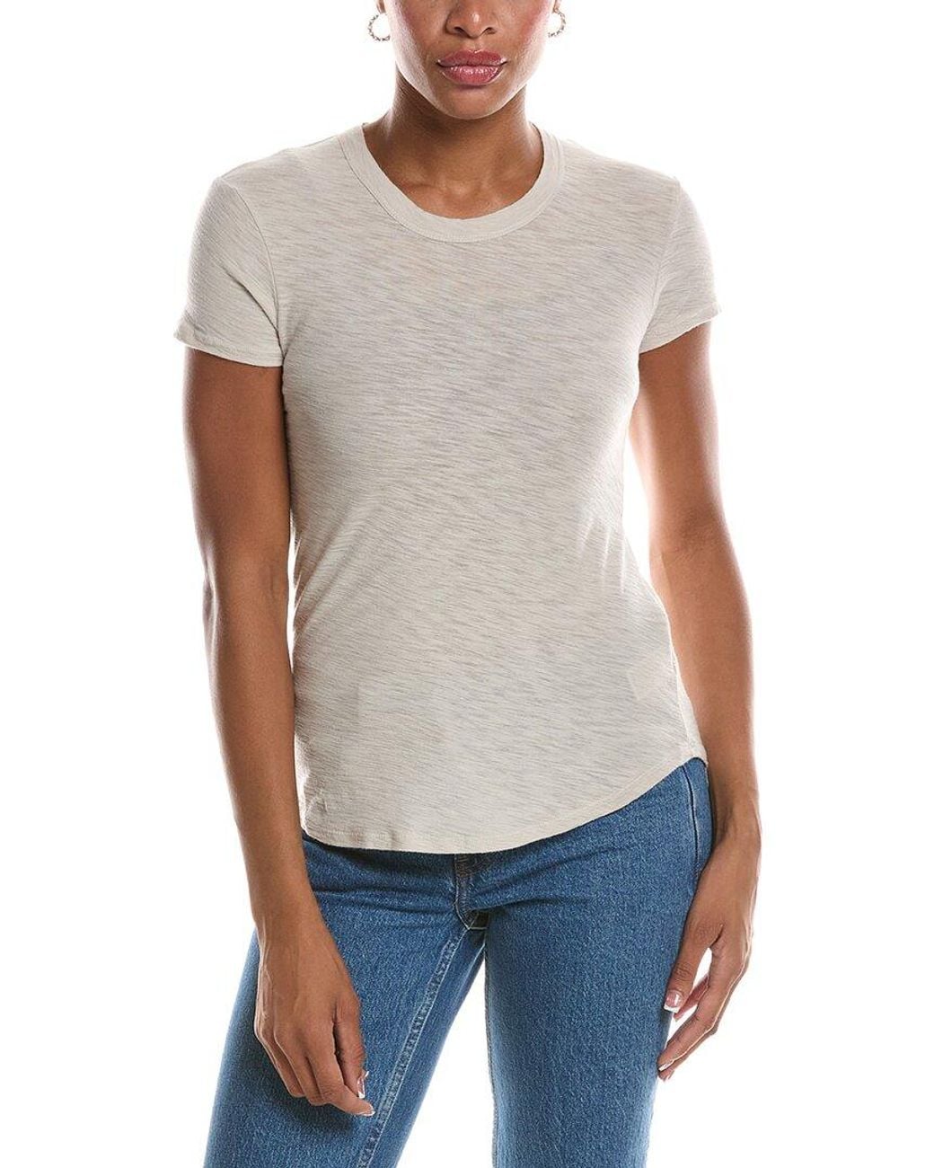 James Perse White Sheer Slub Shirt