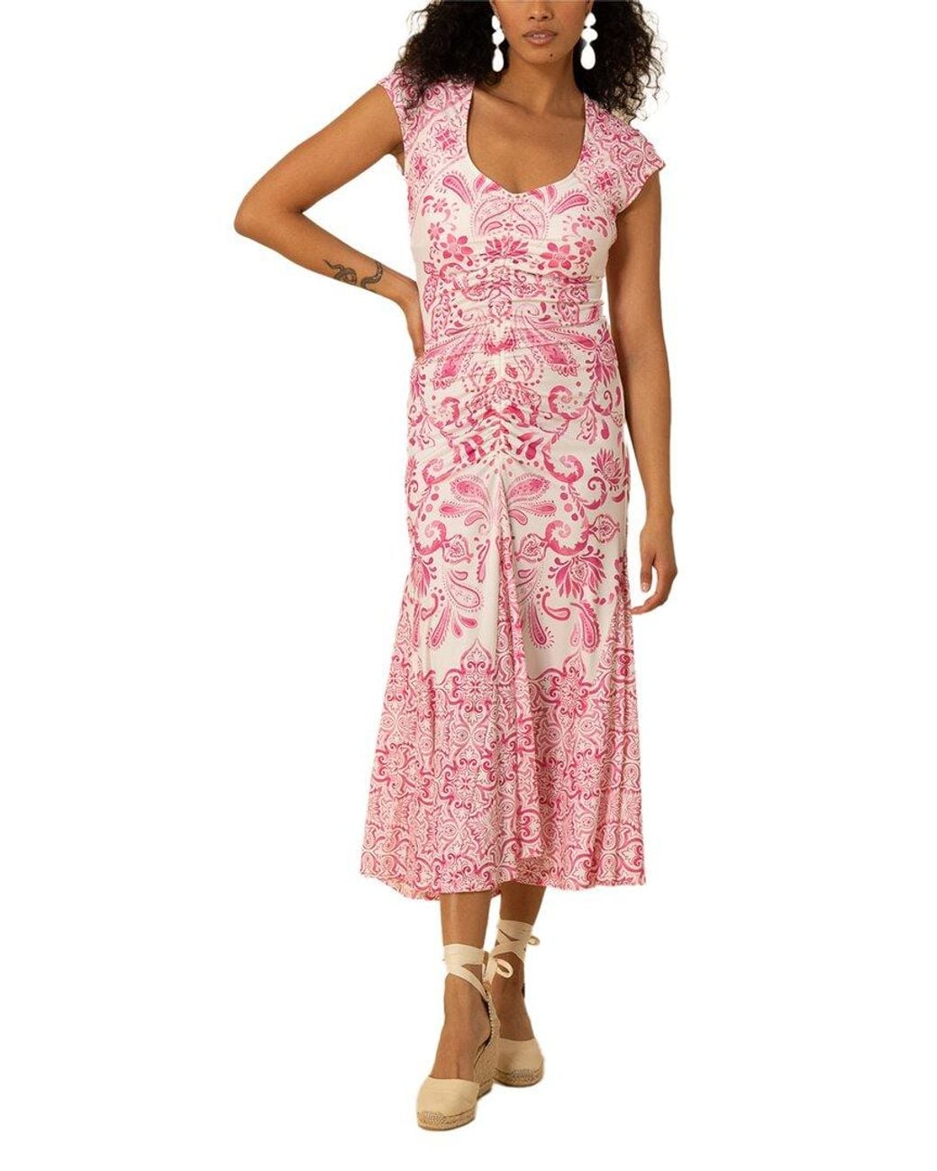Hale Bob Pink Alia Midi Dress