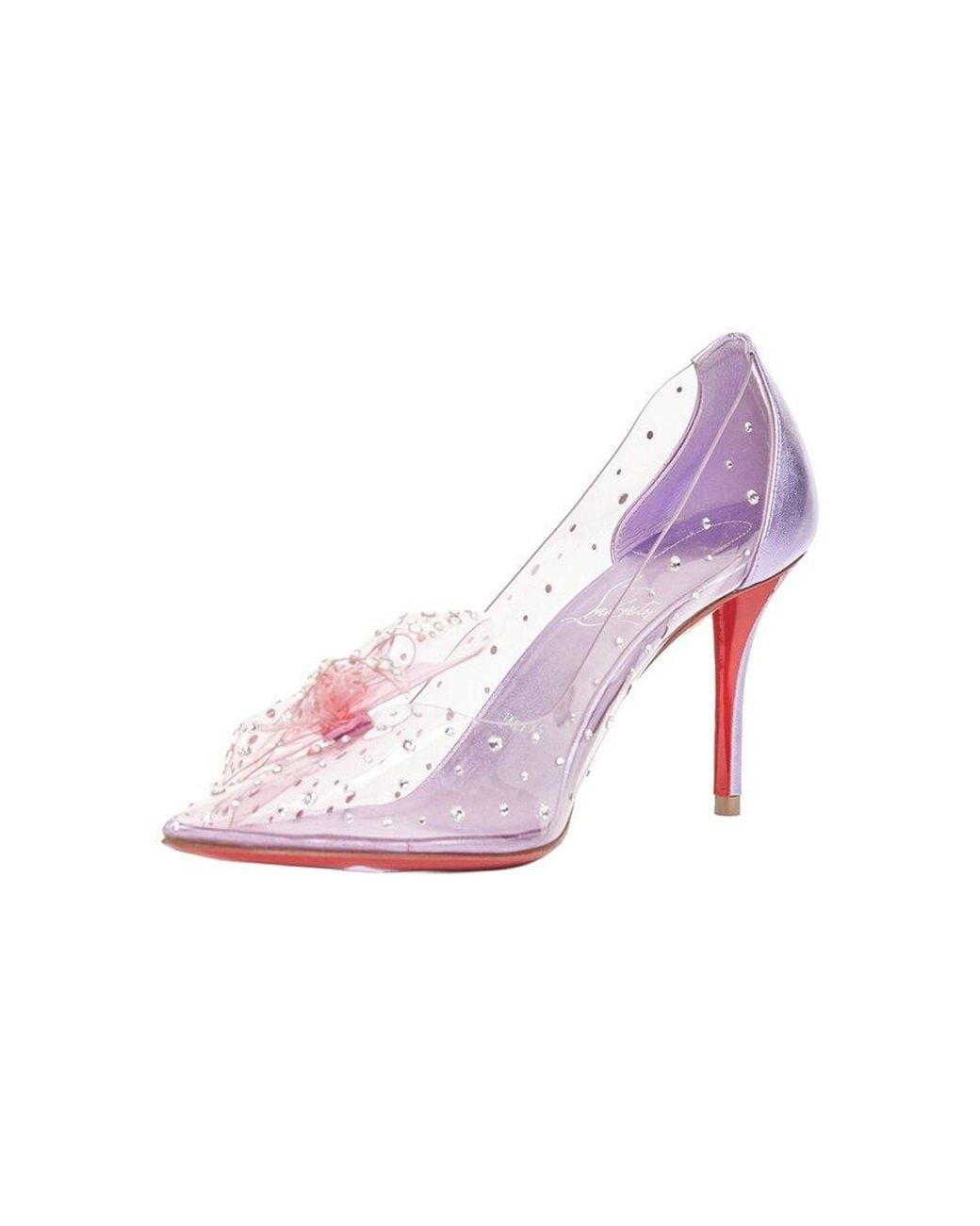 Christian Louboutin Pink Pvc Jelly Strass 80 Bow Pump (Authentic Pre-Loved)