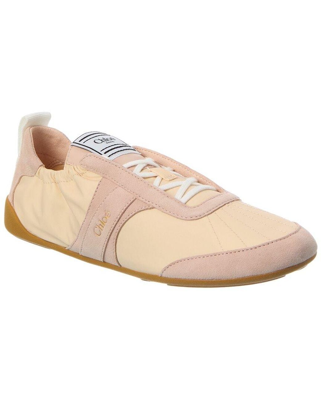 Chloé Pink Kick Nylon & Suede Sneaker
