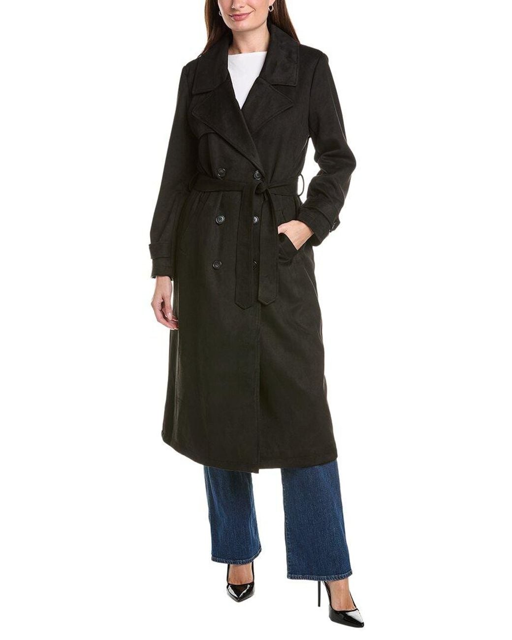 NVLT Black Maxi Length Trench Coat