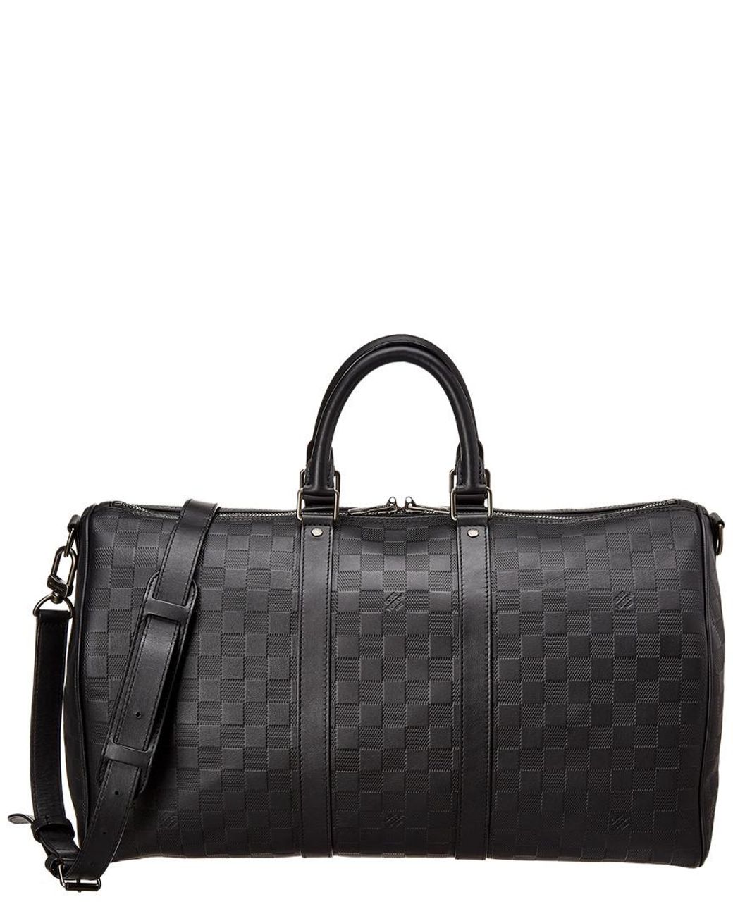 Louis Vuitton Black Damier Infini Leather Keepall 45 Bandouliere | Lyst