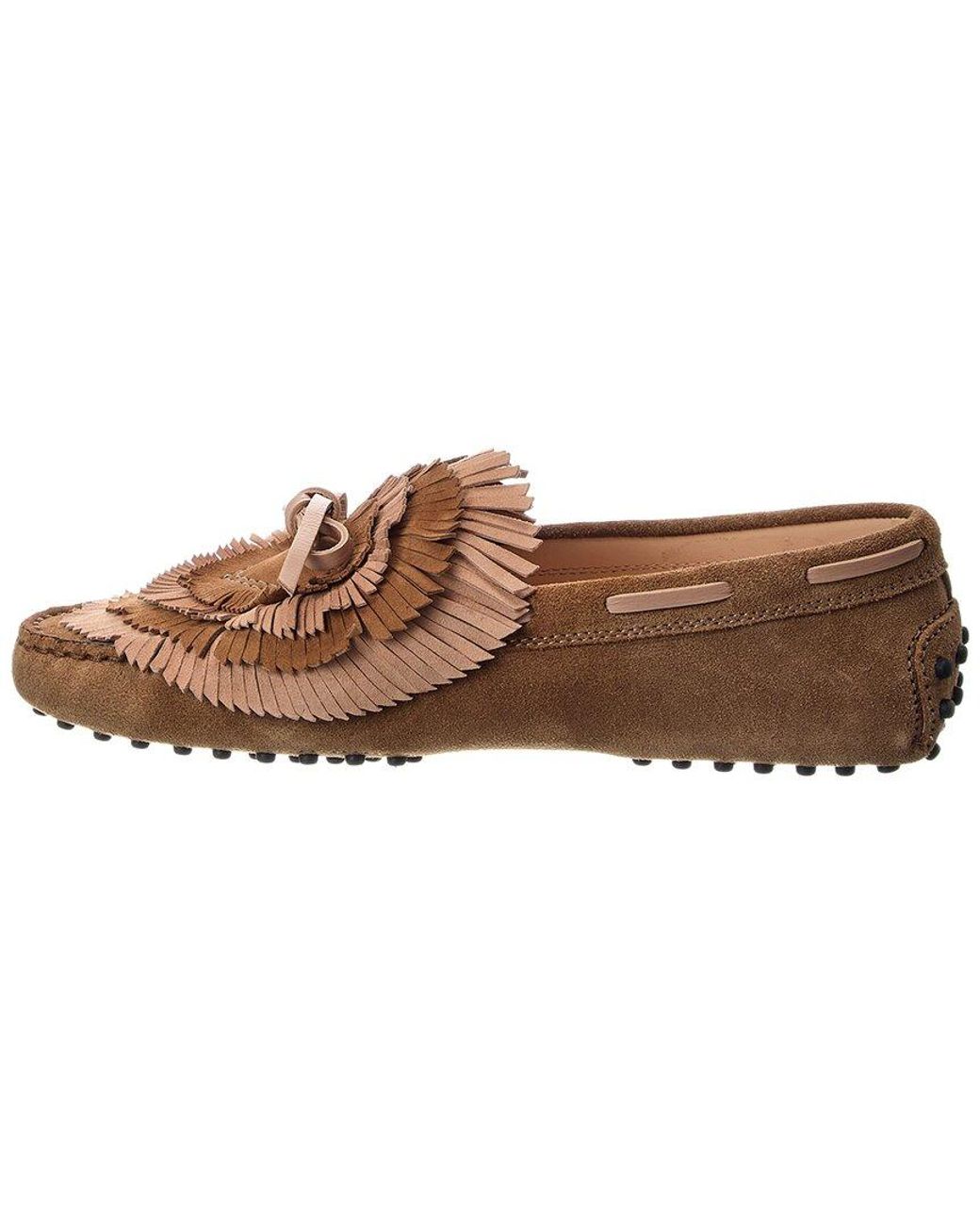 Tod's Brown Gommini Suede Moccasin