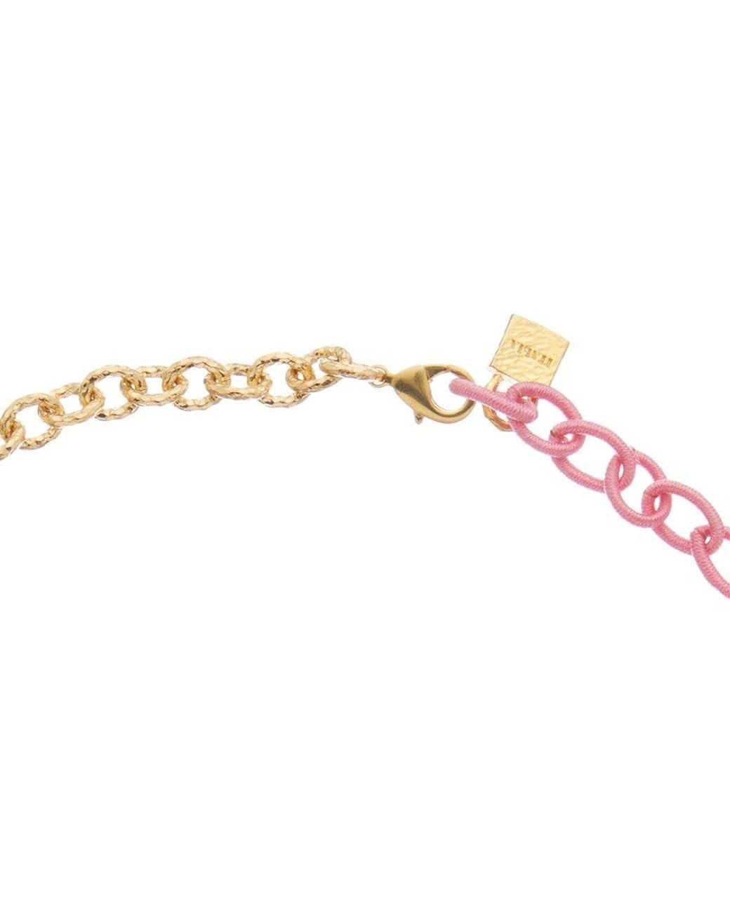 Juvell Pink 18k Plated Silk Link Necklace