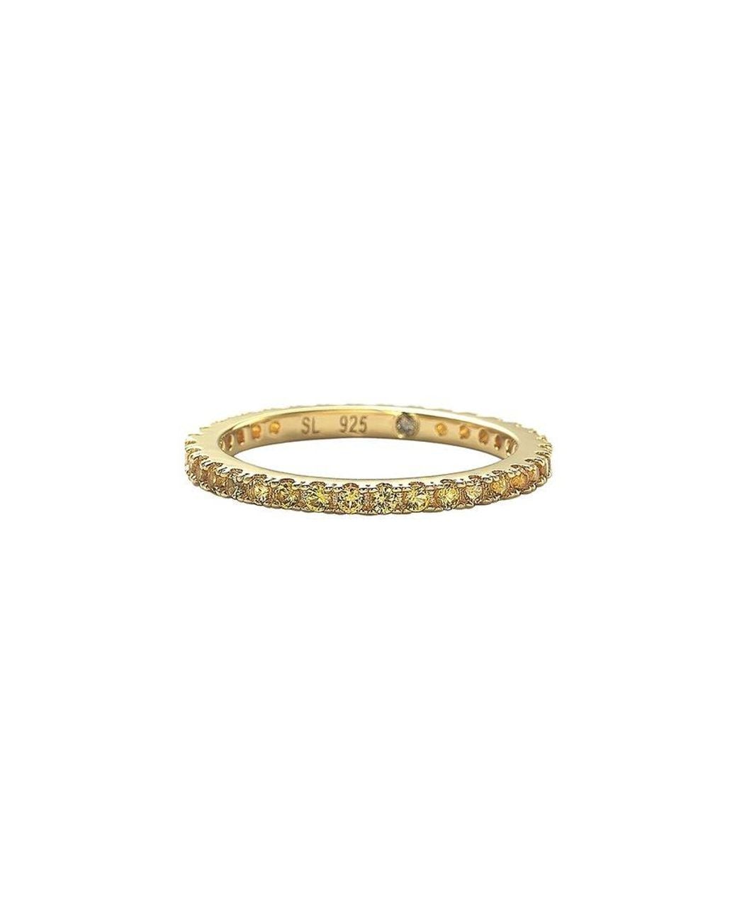 Suzy Levian White 0.02 Ct. Tw. Diamond & Sapphire Eternity Ring