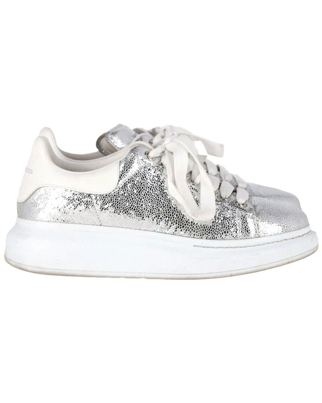 McQueen Gray Leather Oversized Sneaker (Authentic Pre-Loved)