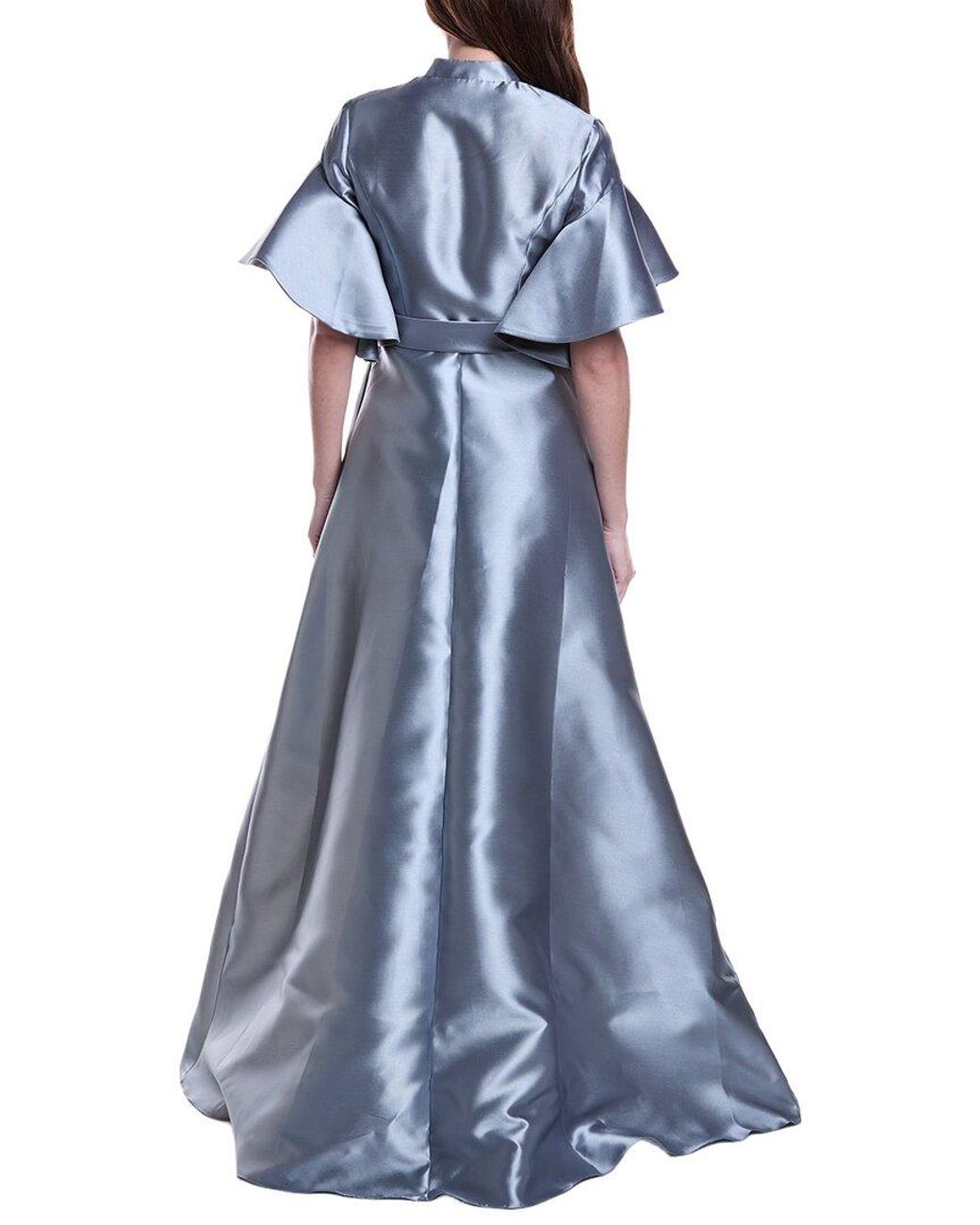 Rene Ruiz Blue Mikado Shirt Gown