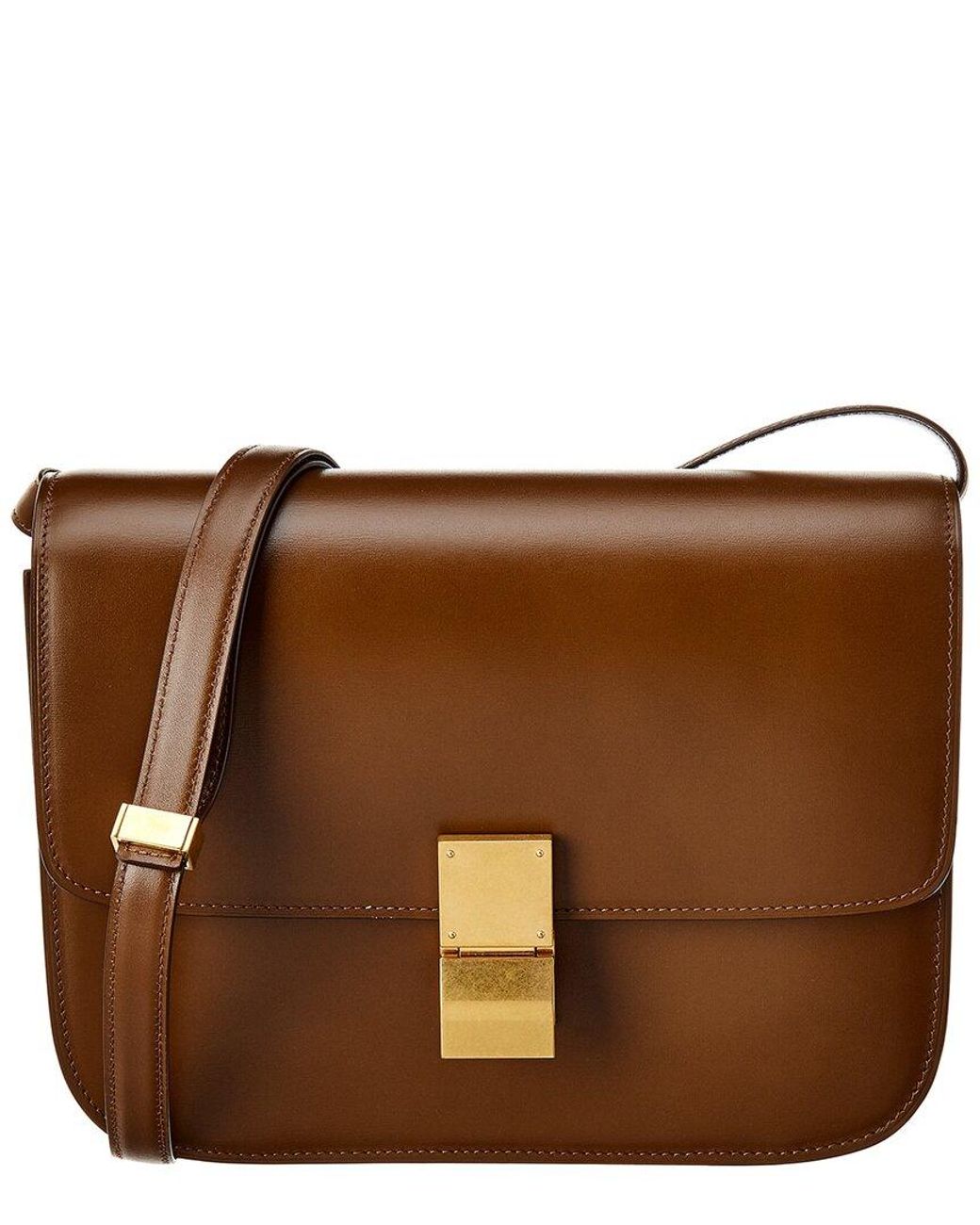 Celine Classic Medium Leather Shoulder Bag in Brown | Lyst