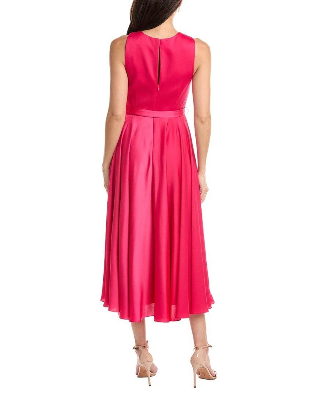 Badgley Mischka Pink Halter Day Midi Dress