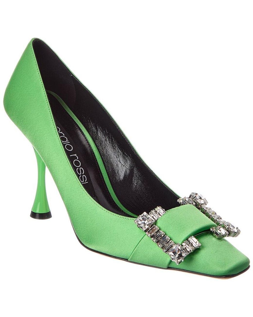 Sergio Rossi Green Twenty 90 Satin Pump
