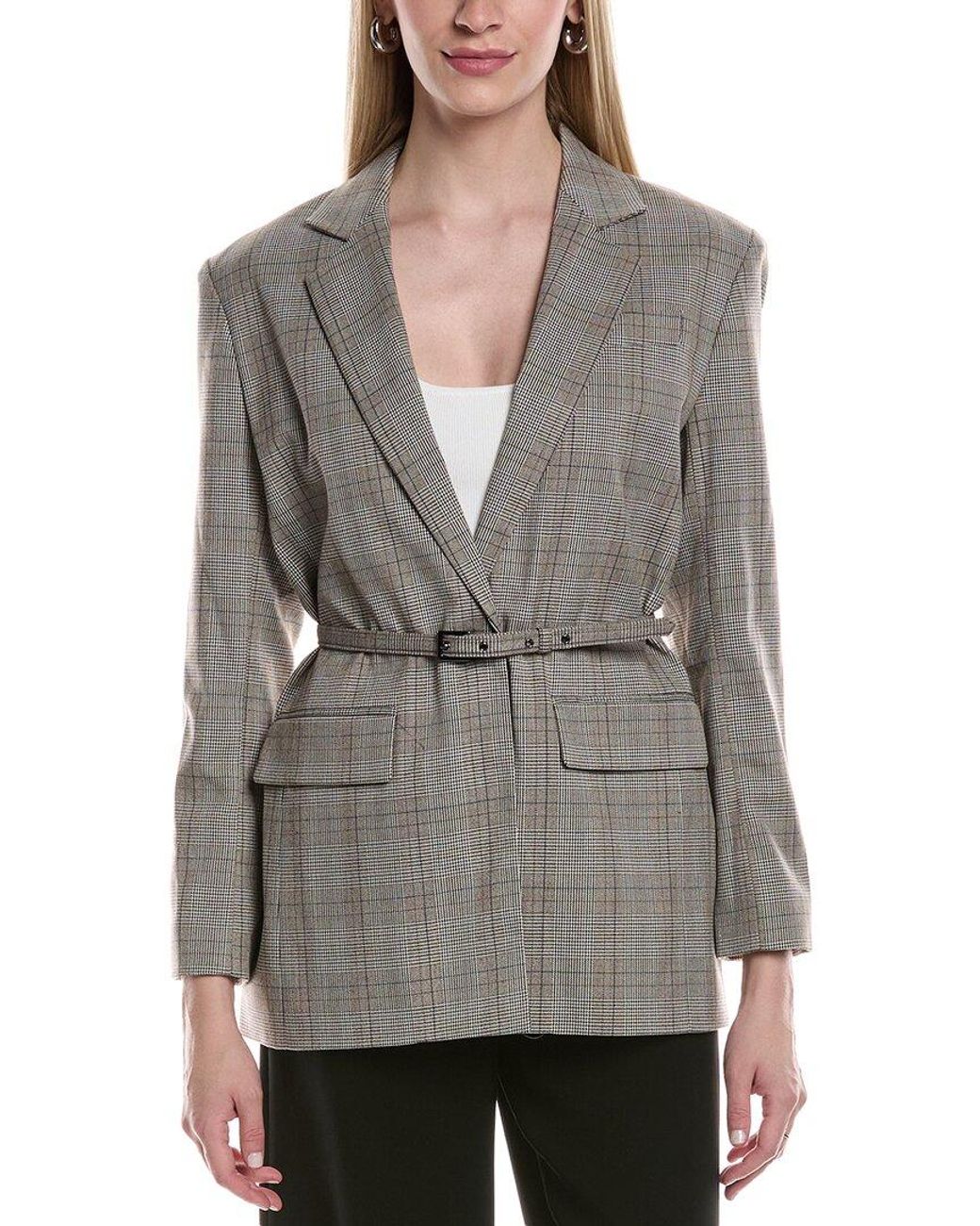 Kenneth Cole Gray Belted Jacket