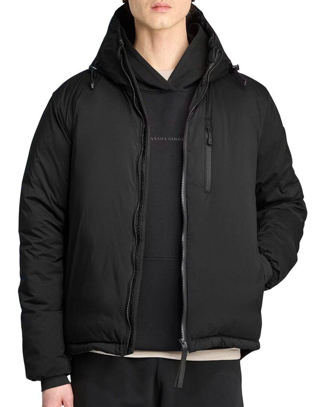 Canada Goose Black Dnu Lodge Down Hoodie for men