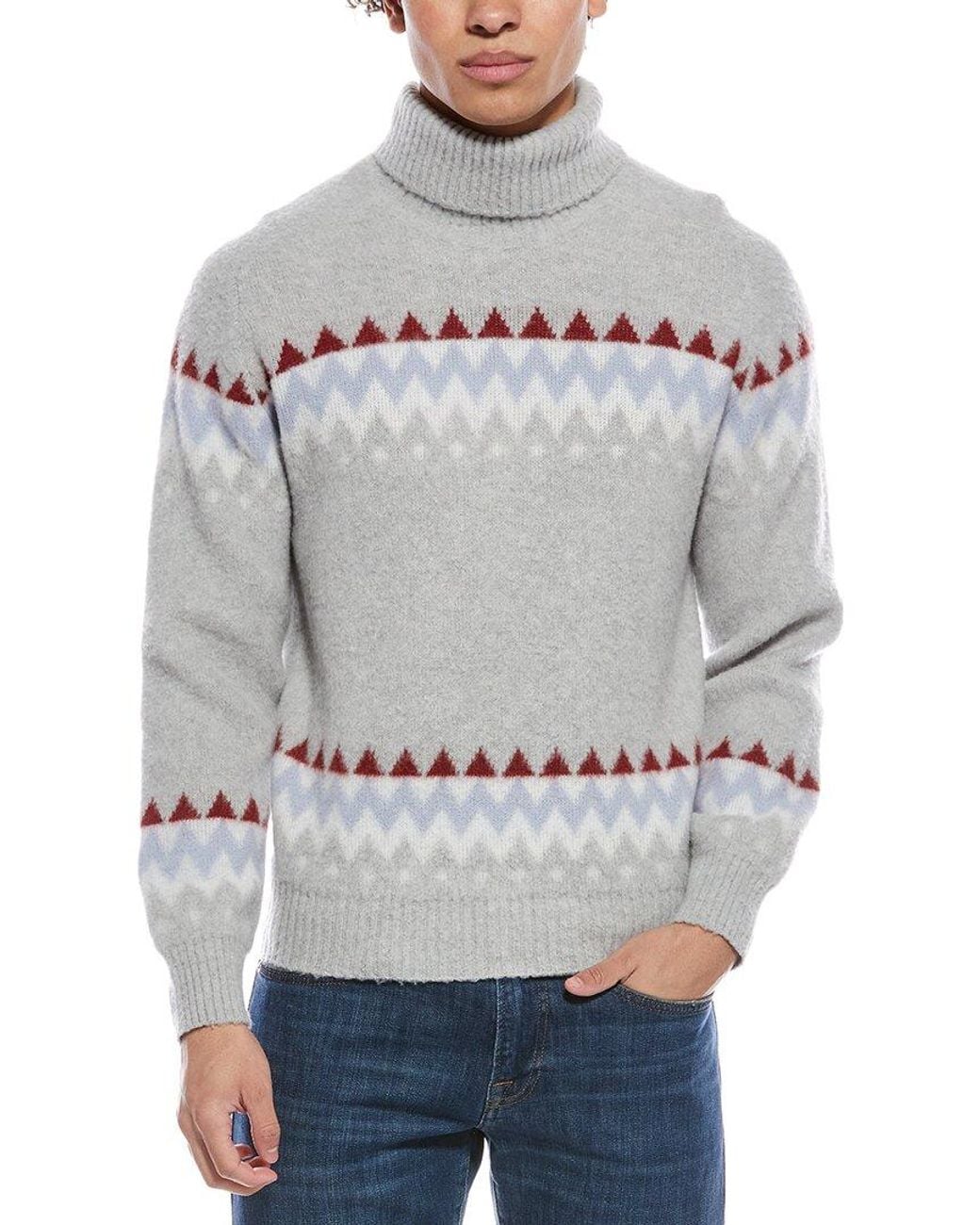 Eleventy Gray Wool & Cashmere-Blend Turtleneck Sweater for men