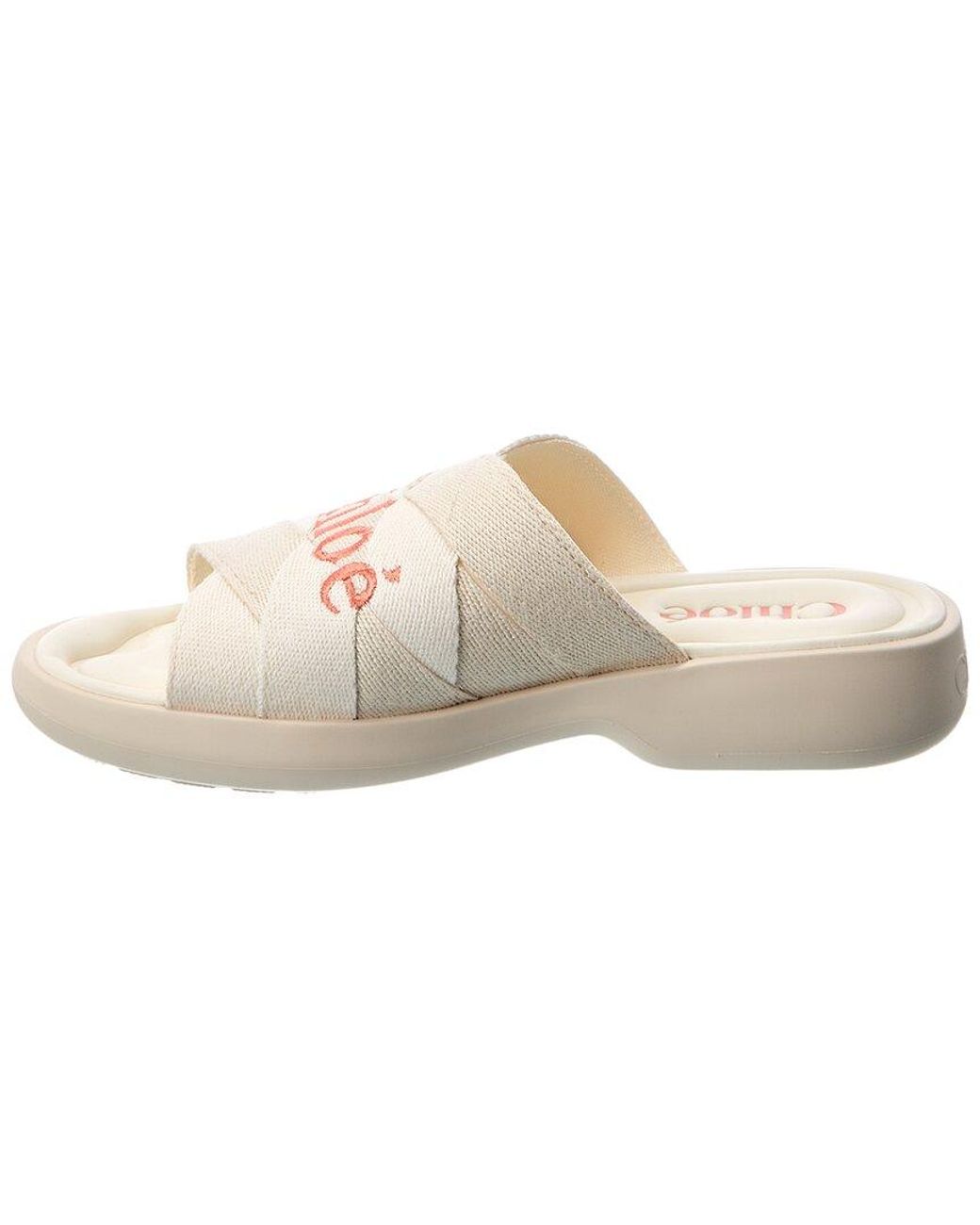 Chloé Pink Poolette Linen Sandal