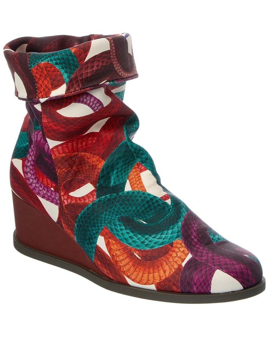 Arche Red Okoarc Leather Wedge Boot