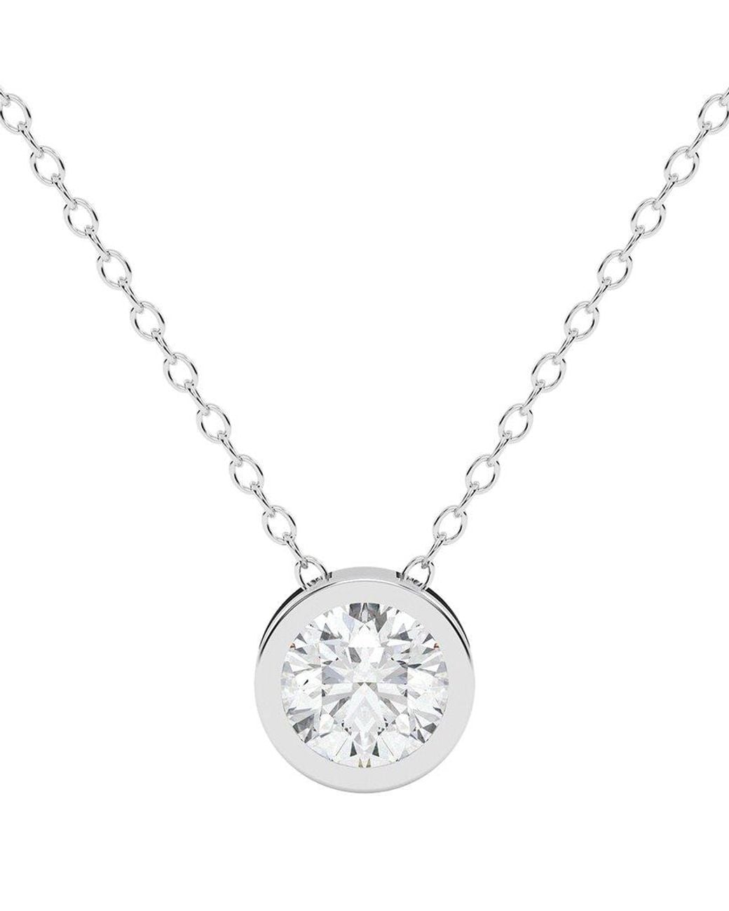 Diamond Select Cuts Metallic 14K 2.00 Ct. Tw. Diamond Pendant Necklace