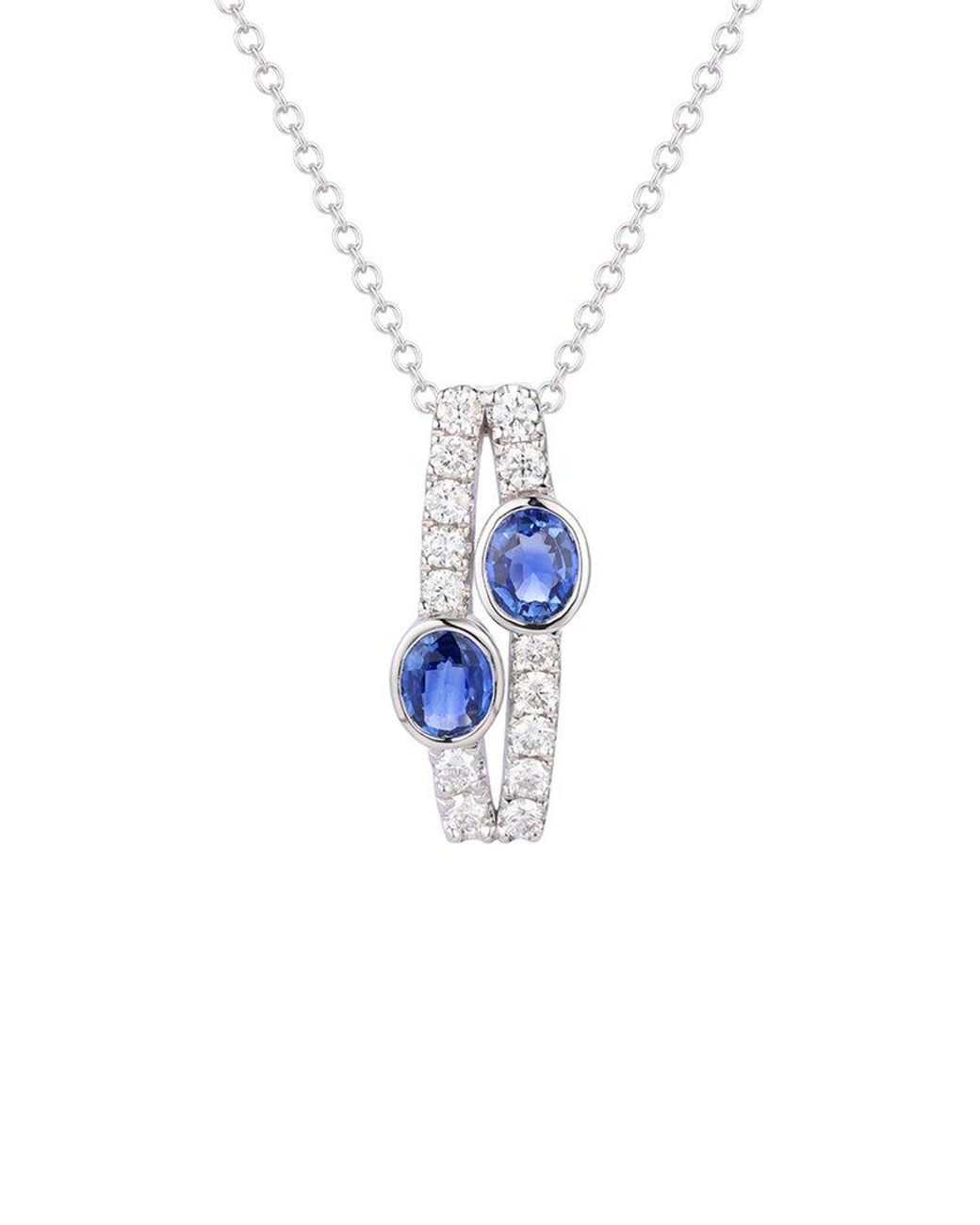 Gregg Ruth Blue 14K 1.11 Ct. Tw. Diamond & Sapphire Pendant