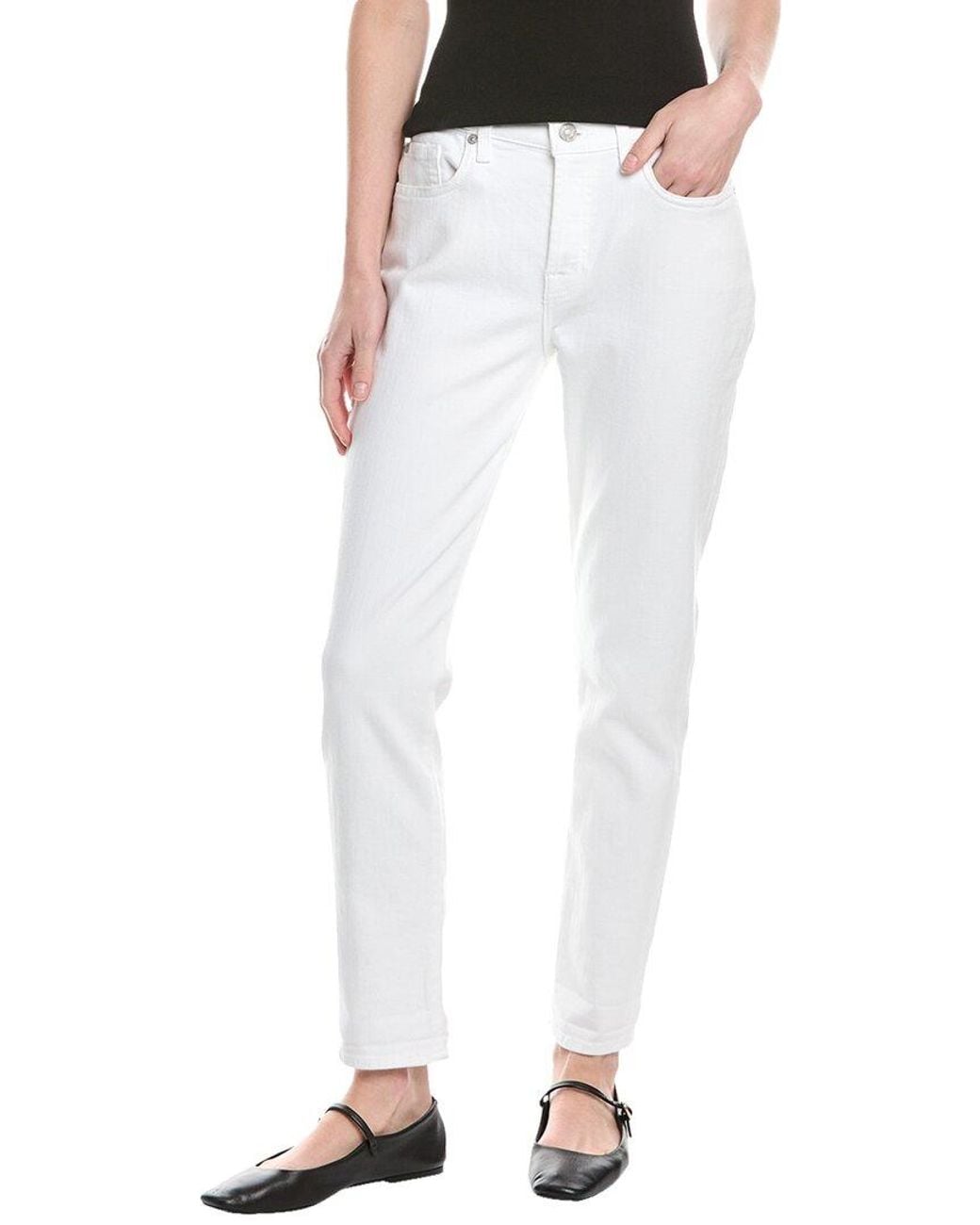 7 For All Mankind White Tailorless Vesper 1 Bootcut Jean