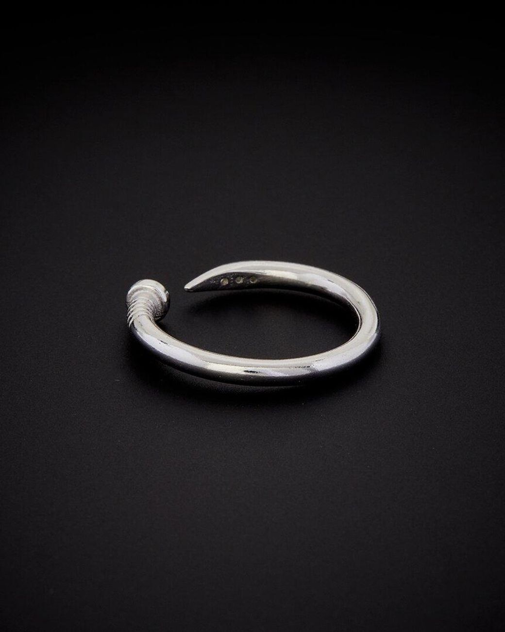 Italian Gold Over Silver Black Italian Vermeil 0.10 Ct. Tw. Ring