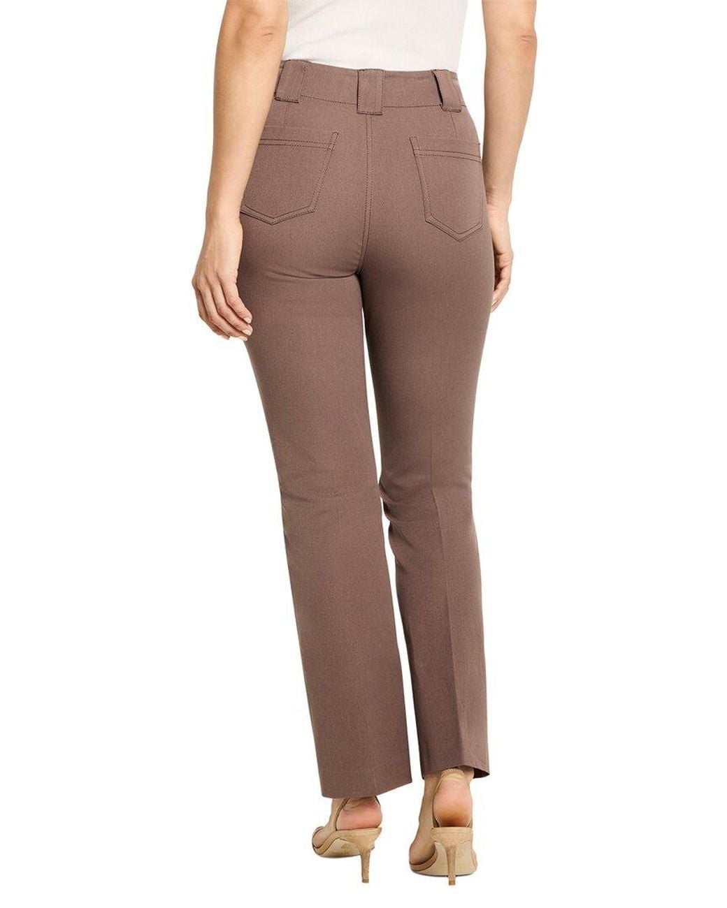 NIC+ZOE Brown Plaza Demi Bootcut Bi-Stretch Pant