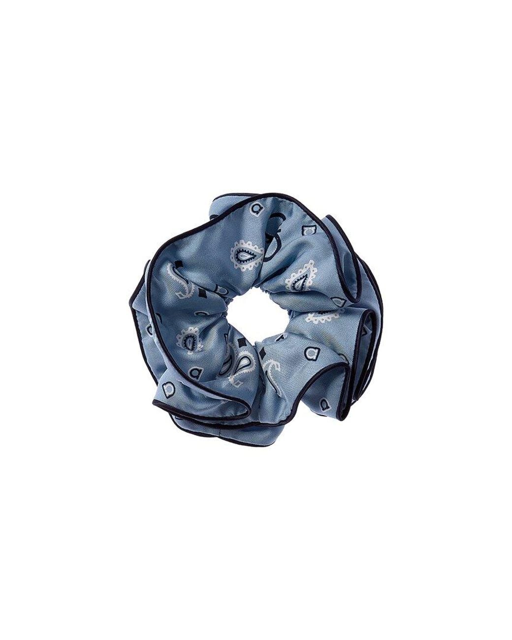 Ferragamo Blue Arabesque Silk Scrunchie