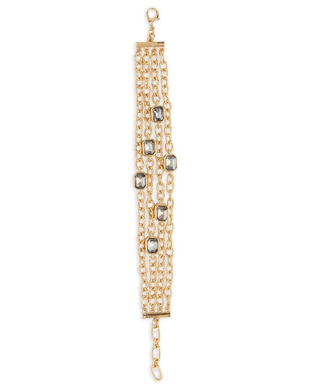 Saachi Metallic Crystal Cascade Chain Bracelet