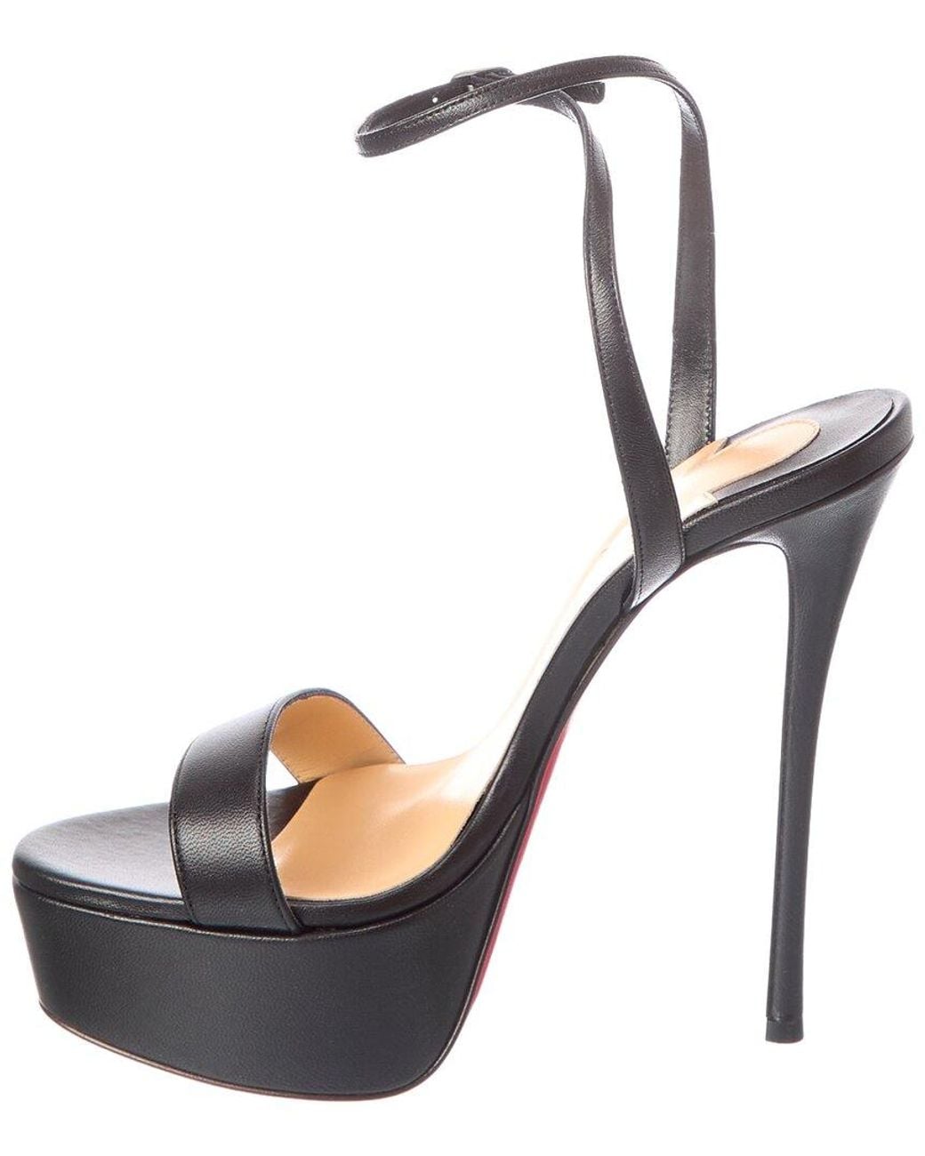 Christian Louboutin Blue Loubi Queen Alta 150 Leather Platform Sandal