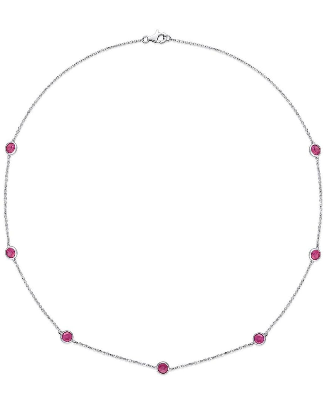 Diamond Select Cuts Metallic 14K 2.24 Ct. Tw. Sapphire Necklace