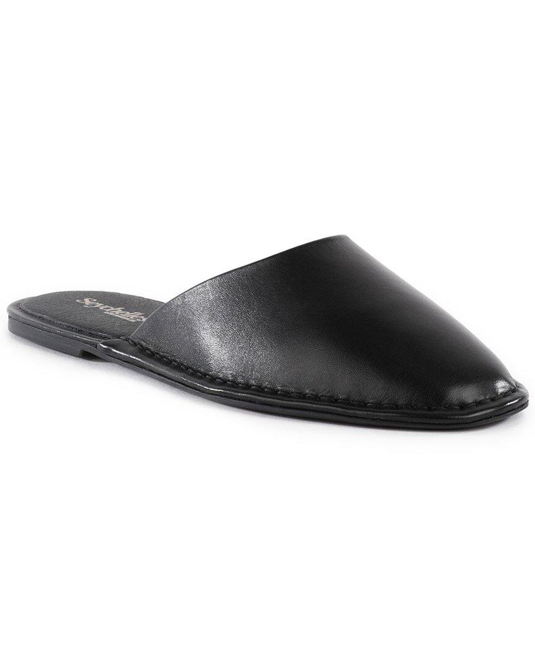 Seychelles Black Leather Flat