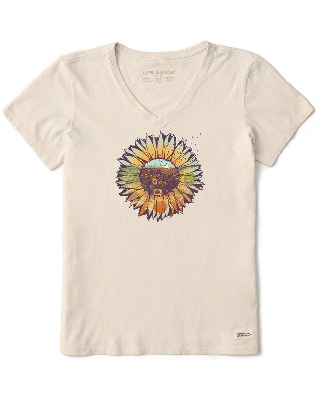 Life Is Good. Natural Crusher V-Neck T-Shirt