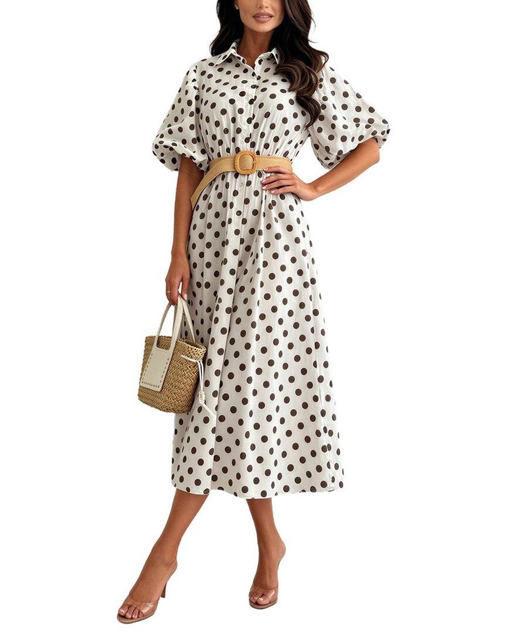 VERA DOLINI White Midi Dress