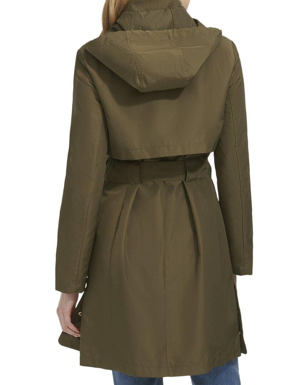 Cole Haan Green Packable Belted Trench Coat