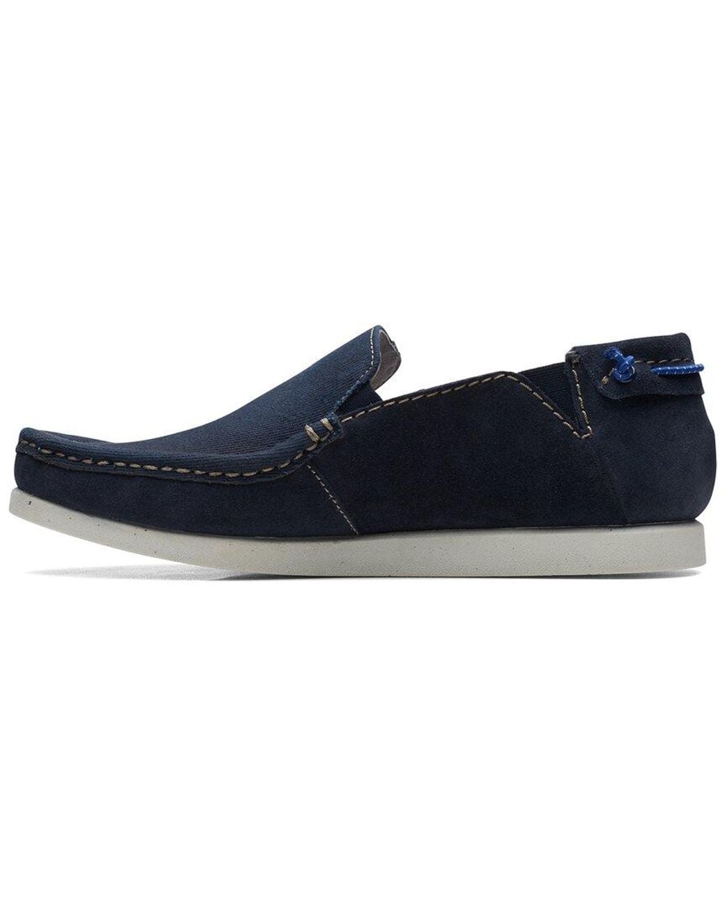Clarks Blue Shacrelitestep Suede Shoe for men