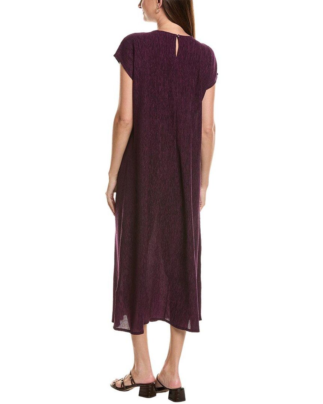 Eileen Fisher Red Round Neck Dress