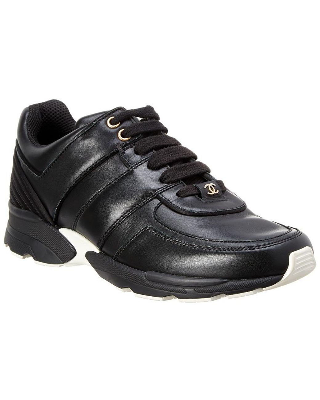 Chanel Leather Sneaker in Black for Men | Lyst
