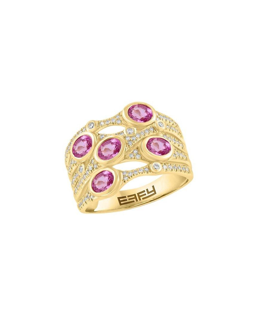 Effy Fine Jewelry White 14K 2.04 Ct. Tw. Diamond & Sapphire Ring