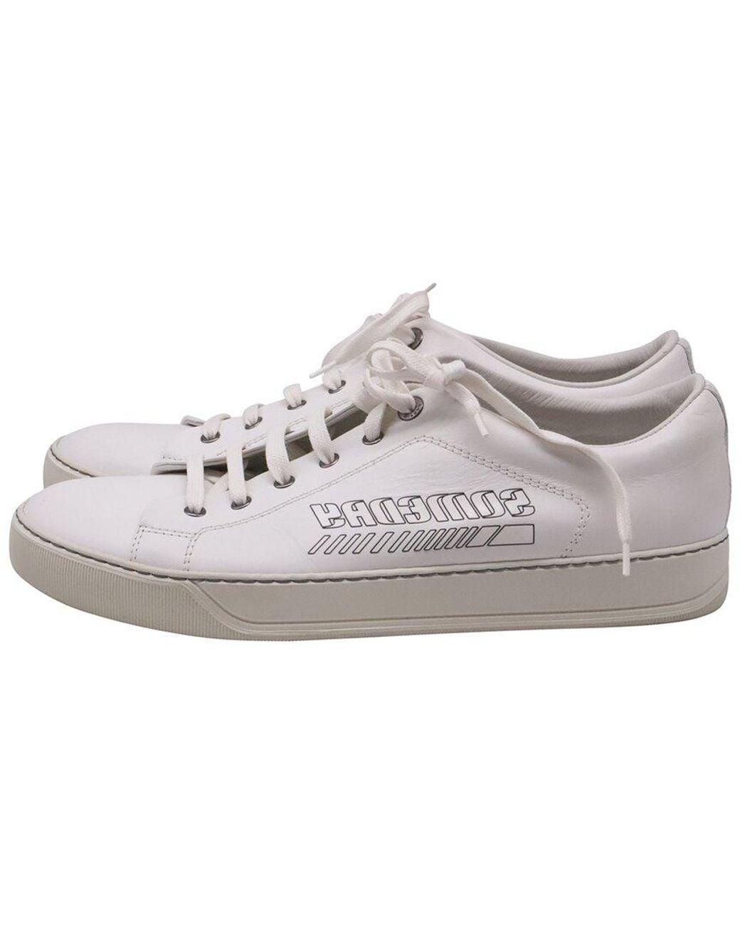 Lanvin White Leather Logo Sneaker (Authentic Pre-Loved) for men