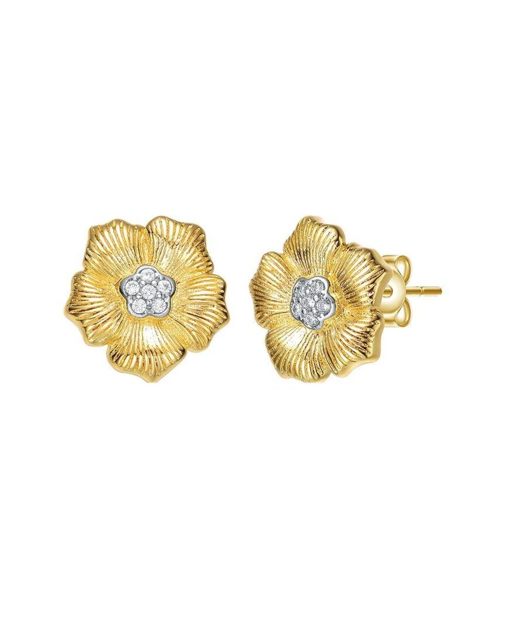 Rachel Glauber Metallic Two-tone Plated Cz Studs