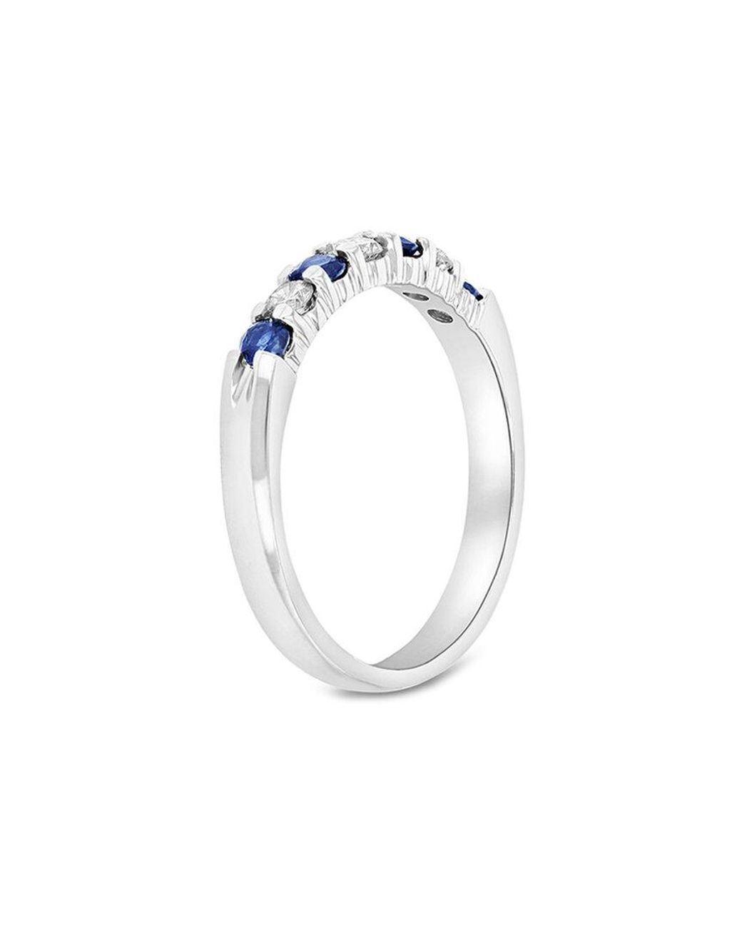 Diana M White Fine Jewelry 14k 0.35 Ct. Tw. Diamond & Sapphire Ring