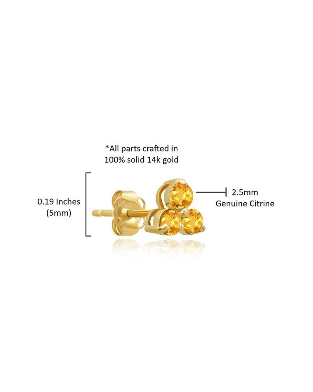 MaxColor Metallic 14K 0.25 Ct. Tw. Citrine Studs