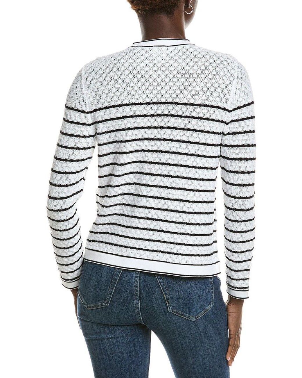 Anne Klein Blue Stitch Stripe Cardigan