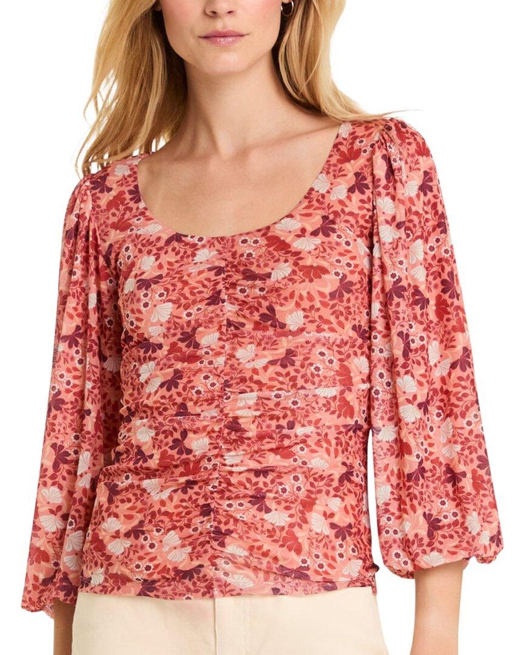 Draper James Red Shelby Scoop Neck Top