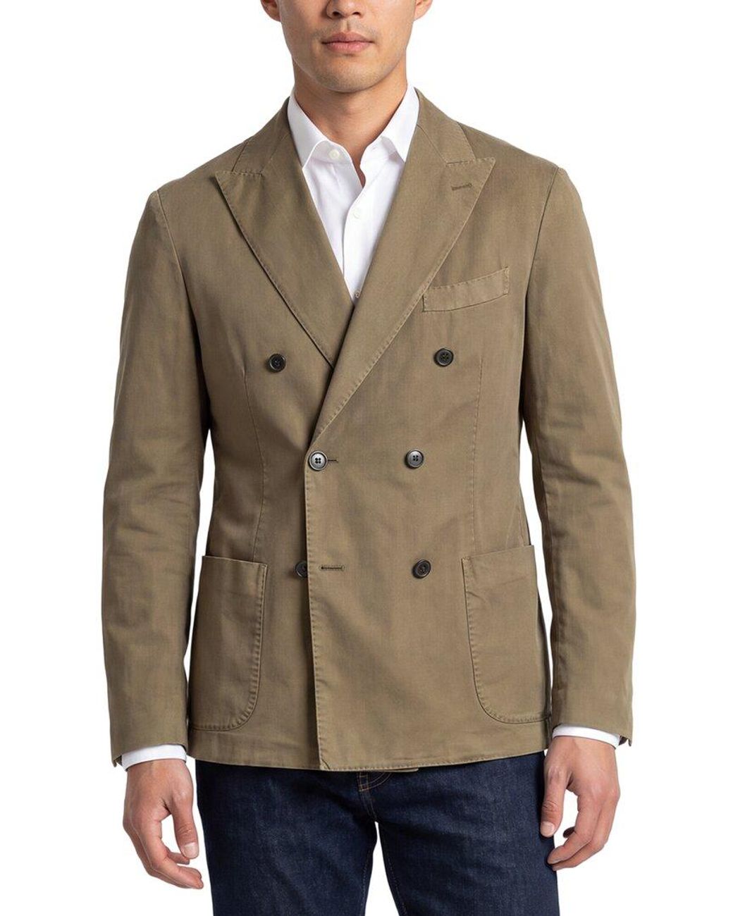 Corneliani Natural Cc Collection Double-Breasted Sportswear Jacket for men