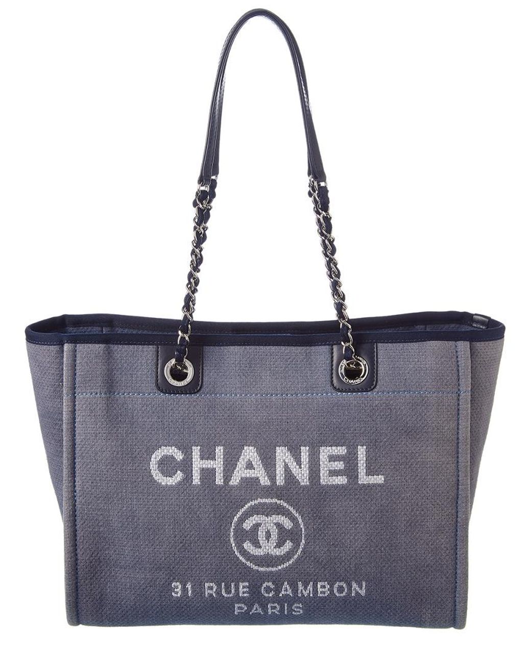 Chanel Blue Denim Deauville Tote | Lyst