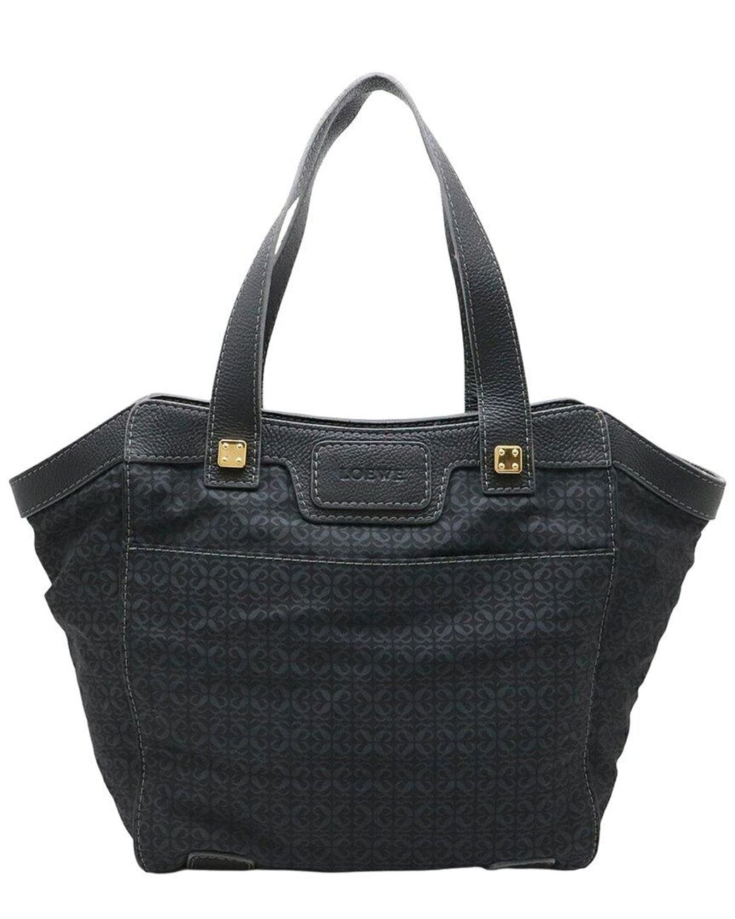 Loewe Black Nylon Canvas & Leather Anagram Tote (Authentic Pre-Loved)