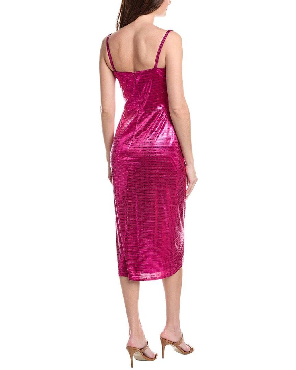 SHO by Tadashi Shoji Pink Embellished Midi Dress