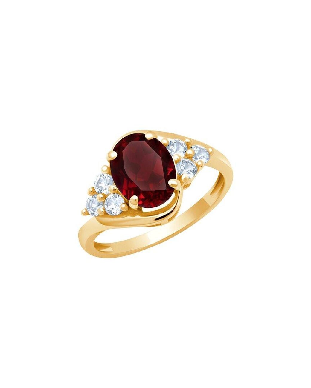 MaxColor Multicolor 10K 1.70 Ct. Tw. Lab-Grown Ruby Halo Ring
