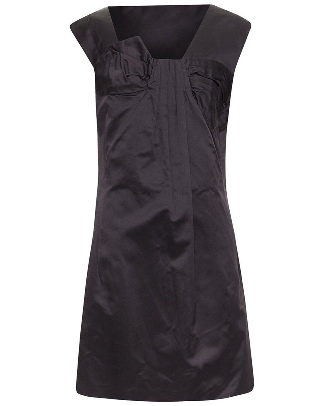 Miu Miu Black 2009 Silk Satin Bow Mini Dress, Size It (Authentic Pre-Loved)