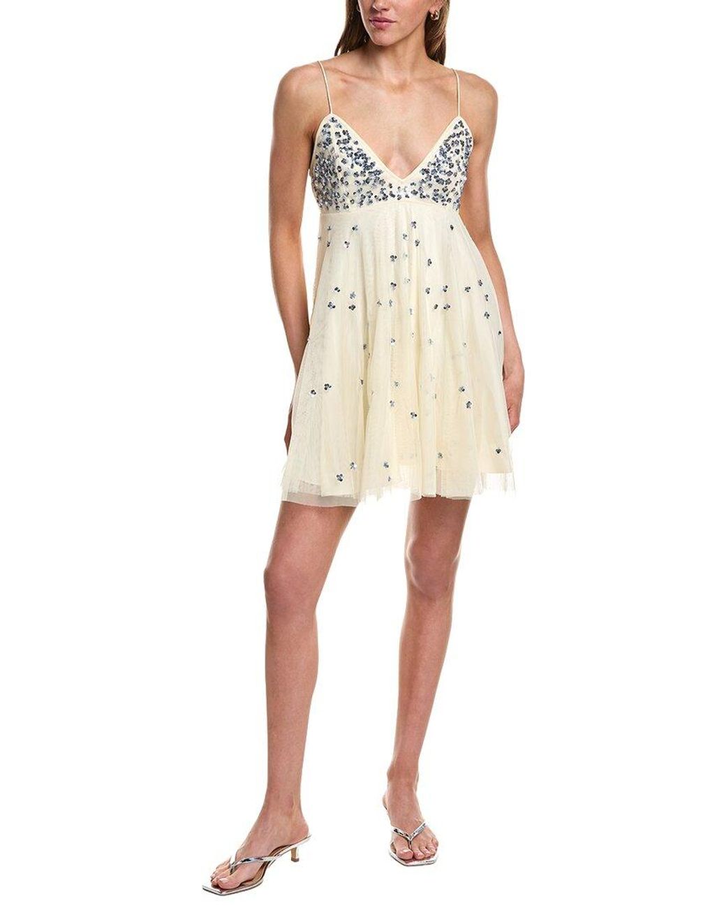Free People Natural Noel Shine Mini Dress
