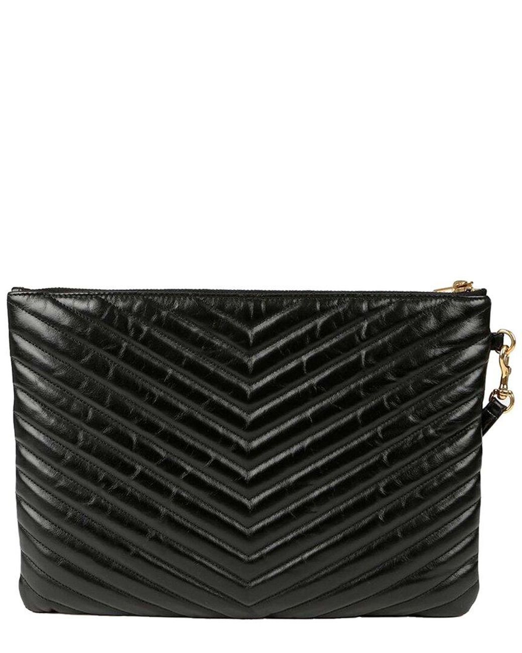 Saint Laurent Black Monogram Tablet Pouch (Authentic Pre-Loved)
